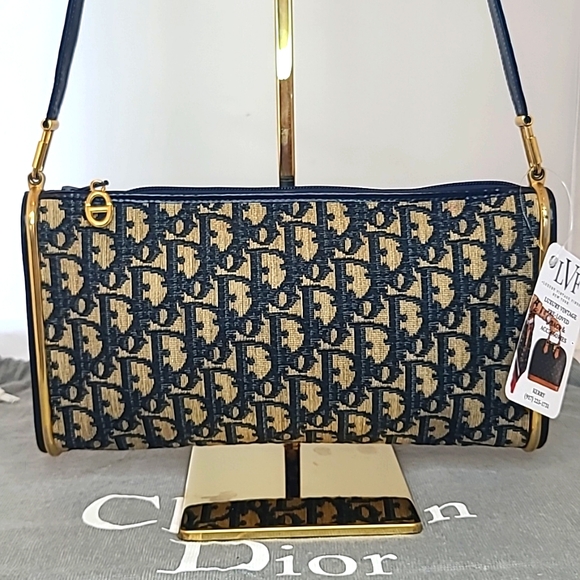 DIOR VINTAGE 1970’S DIORISSIMO CANVAS/LEATHER/GOLD 3WAY CLUTCH/SHLDER/CROSS BODY - Picture 17 of 17